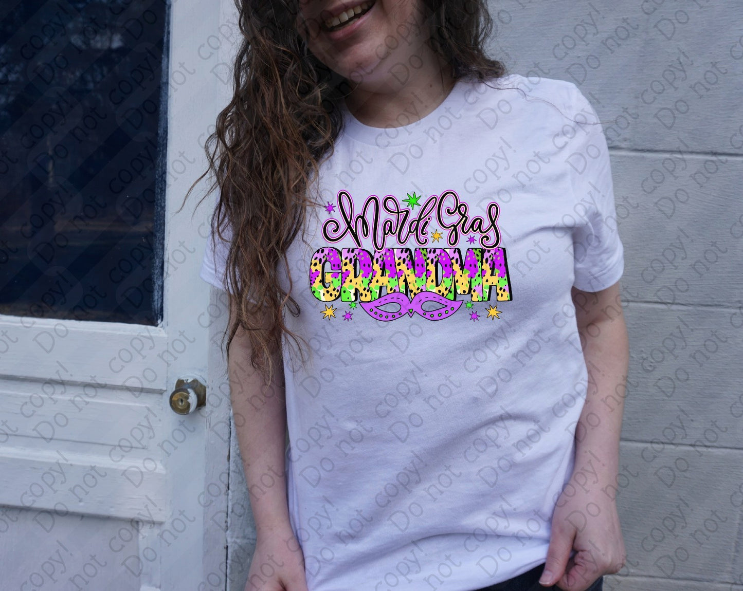09-127 G Mardi Gras Grandma tee