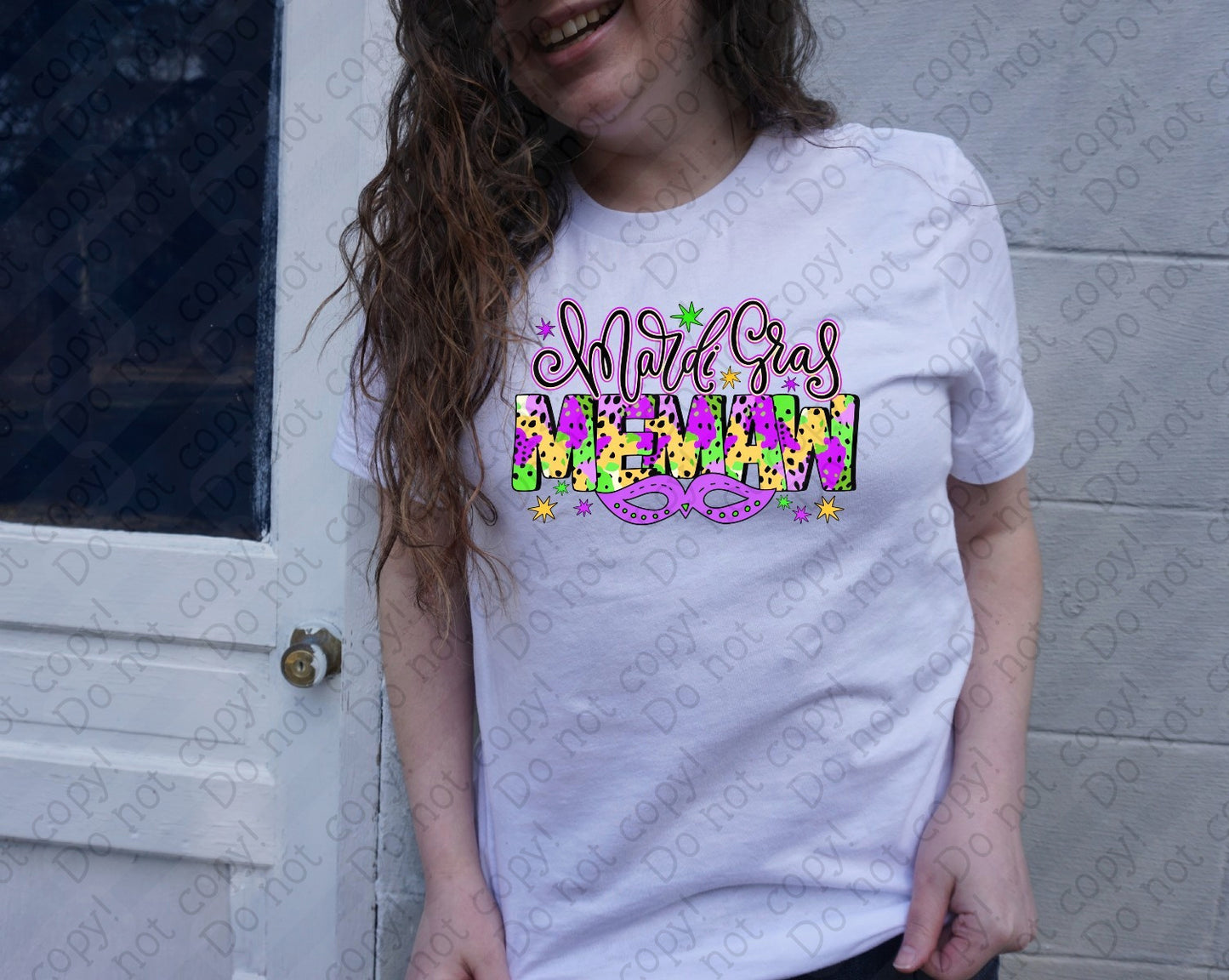 09-127 J Mardi Gras Memaw tee