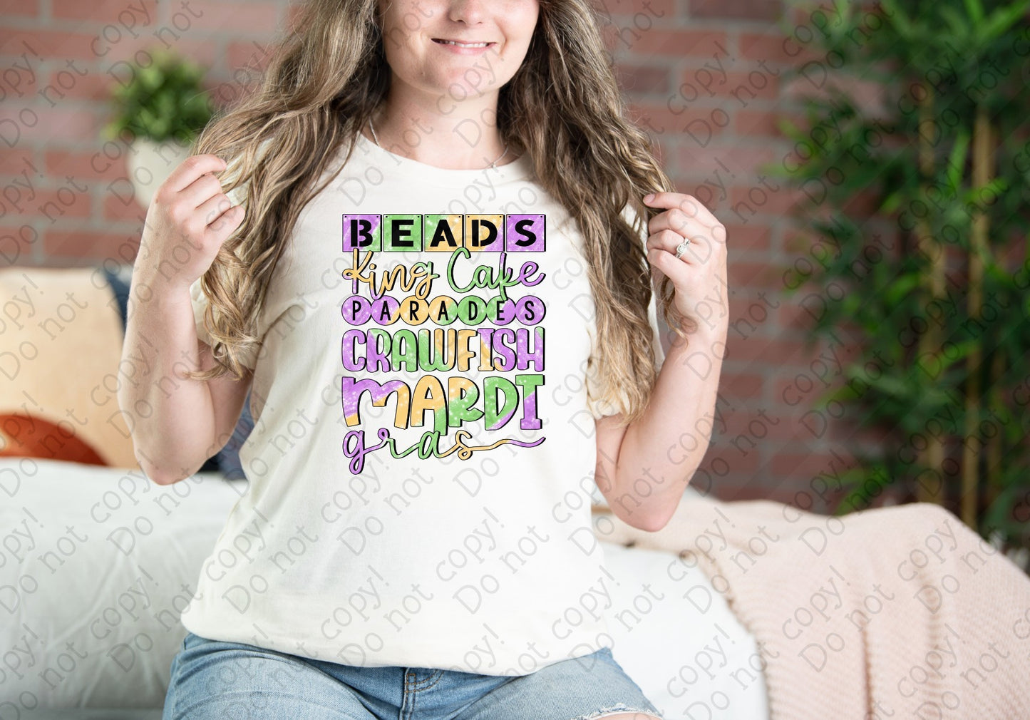 09-134 Mardi Gras Verbiage tee