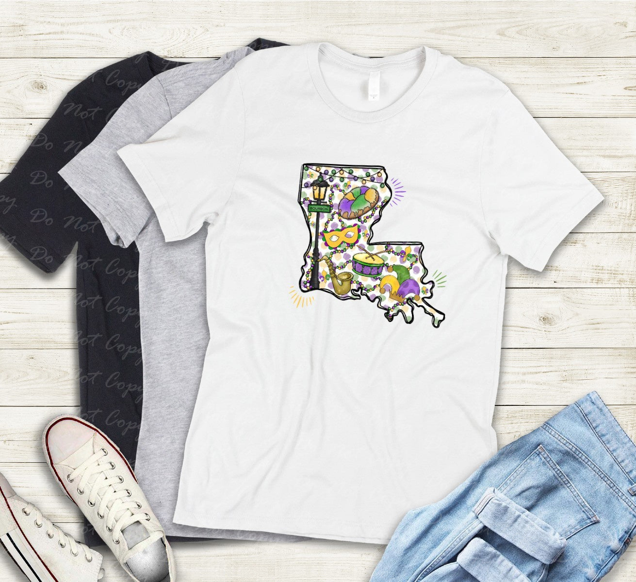 09-57 Louisiana Mardi Gras tee