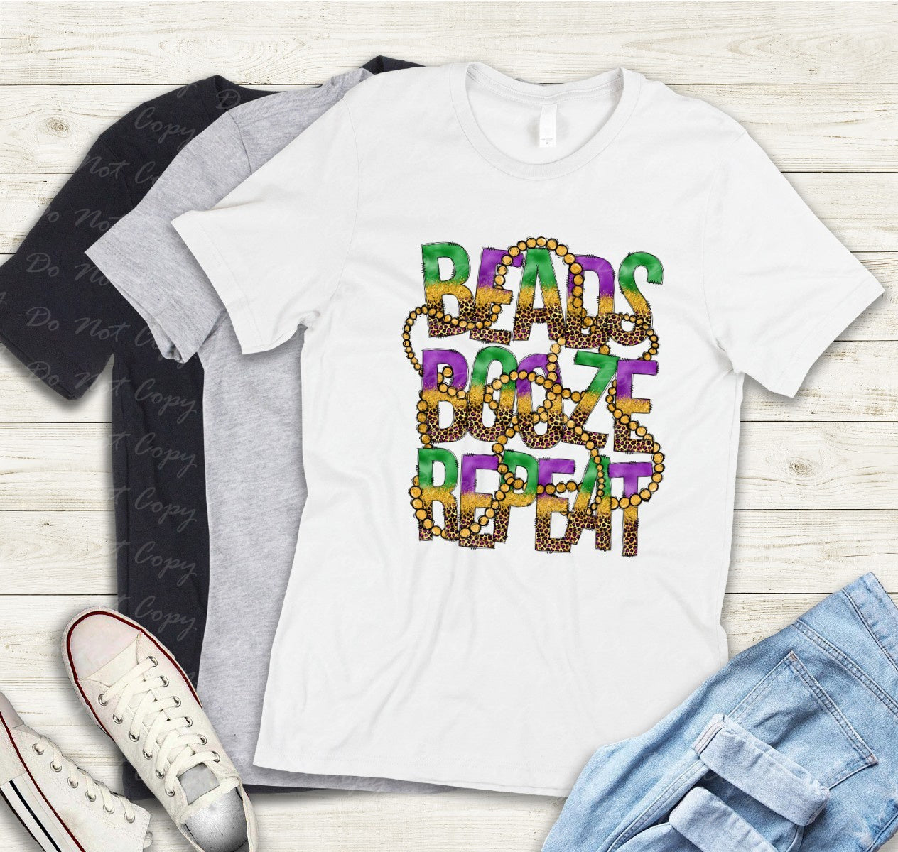 09-59 Beads, Booze, Repeat. tee