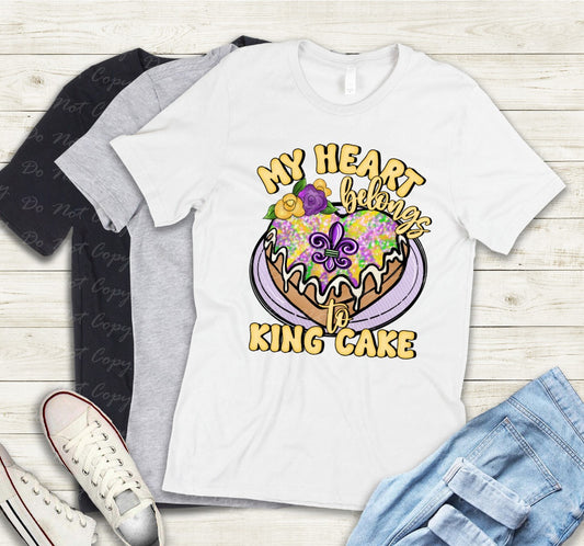 09-61 My Heart Belongs to King Cake tee