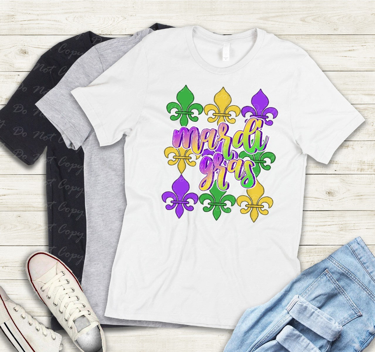 09-63 Fleur-de-lis Mardi Gras tee