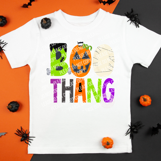 10-104 Boo Thang Doodle Letters  Tee