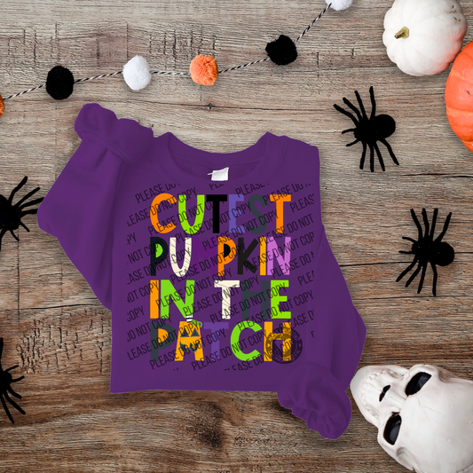 10-106 Cutest Pumpkin in the Patch Doodle Letters Tee