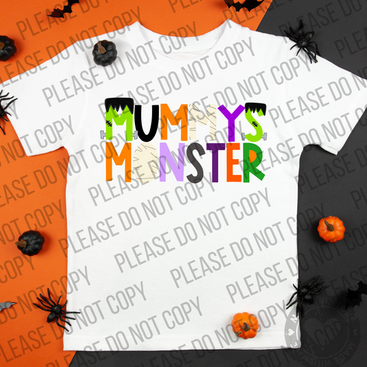 10-118 Mummy's Monster Block Letters Completed Tee