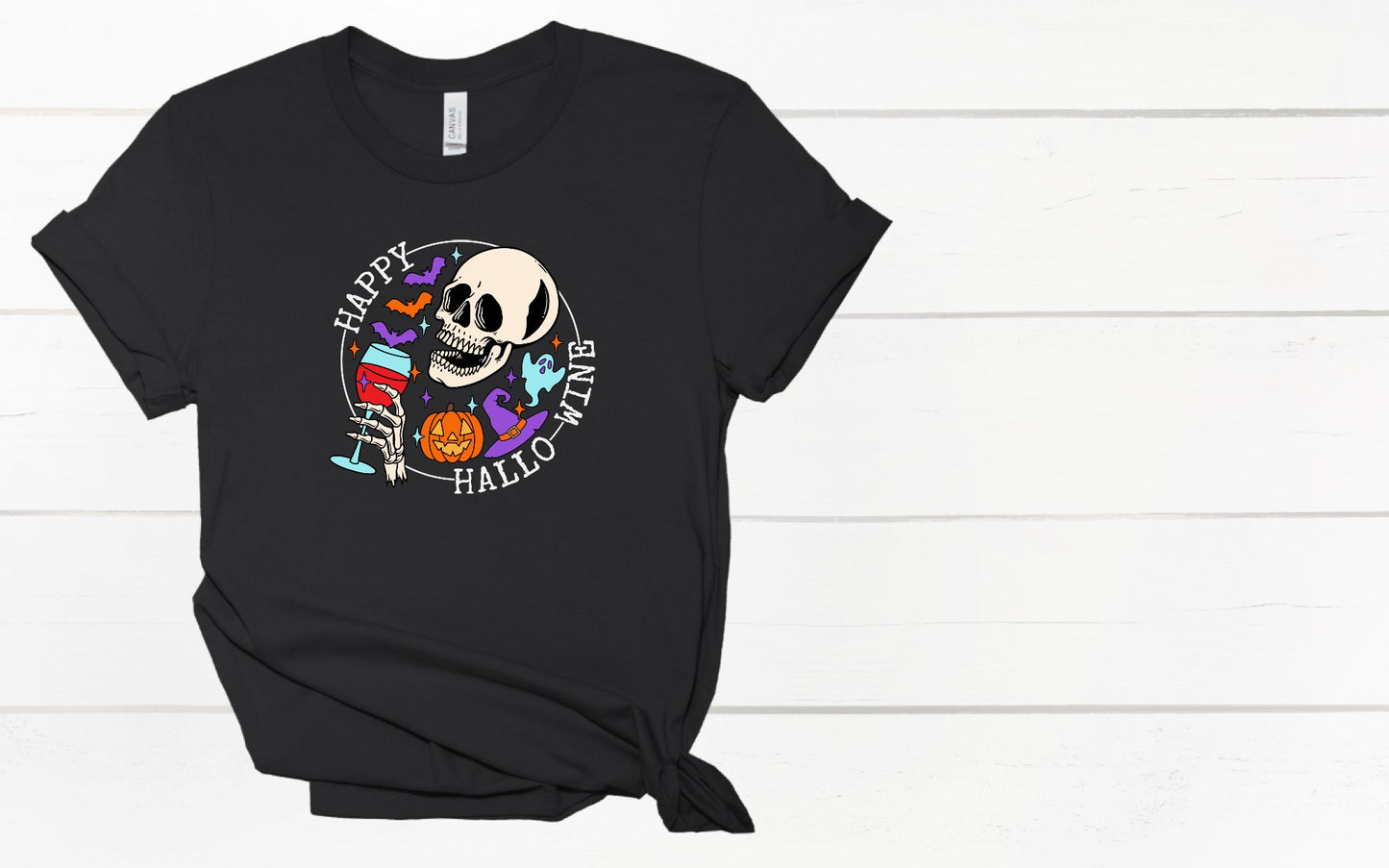 10-127 Happy Hallo-Wine White Font Completed Tee