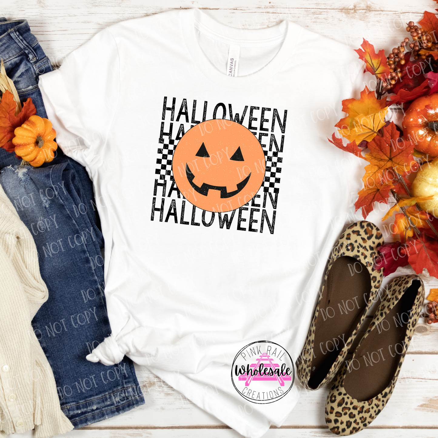 10-13 Halloween Jack O Lantern Smile Completed Tee