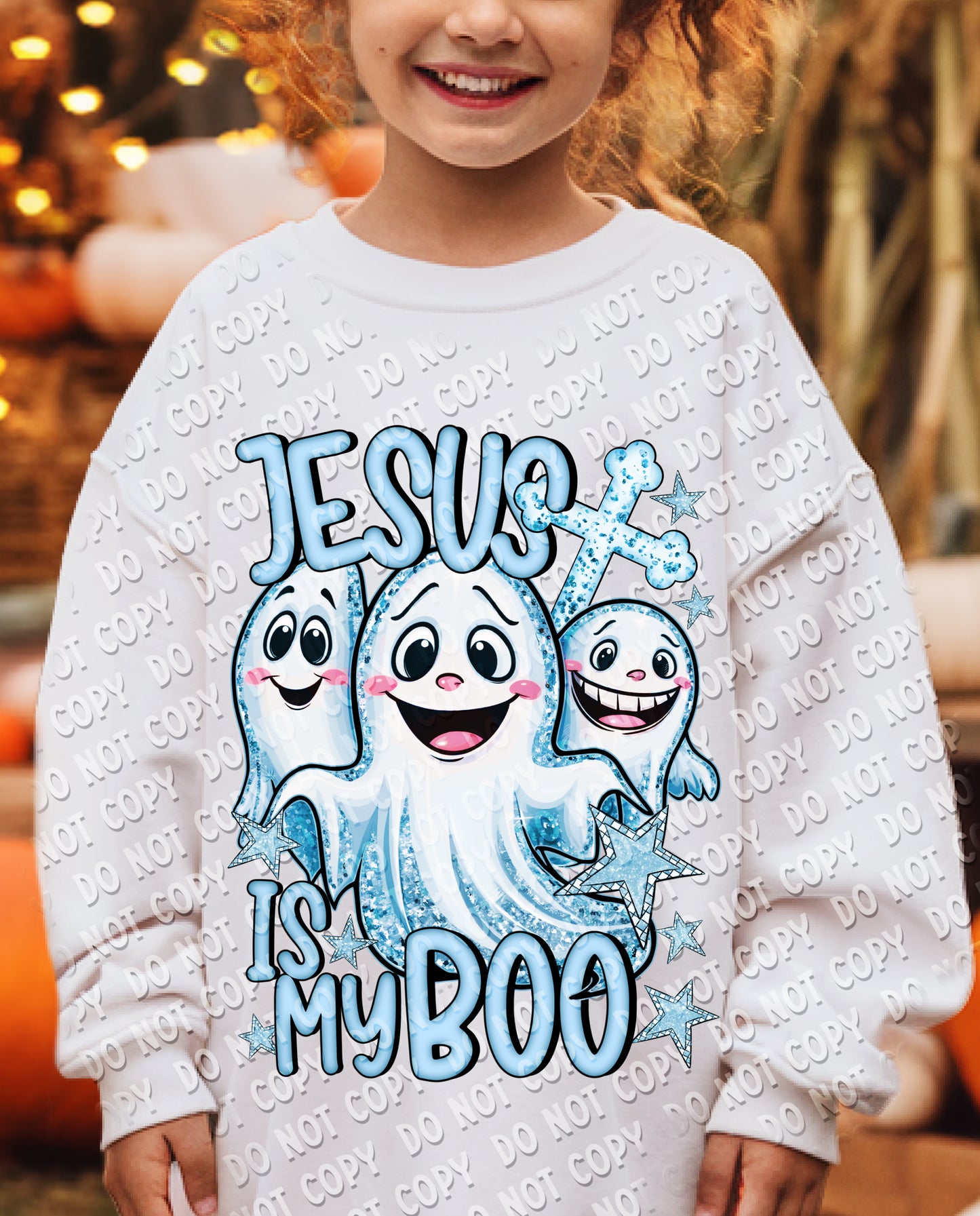 10-191 Jesus is my Boo - Blue Tee