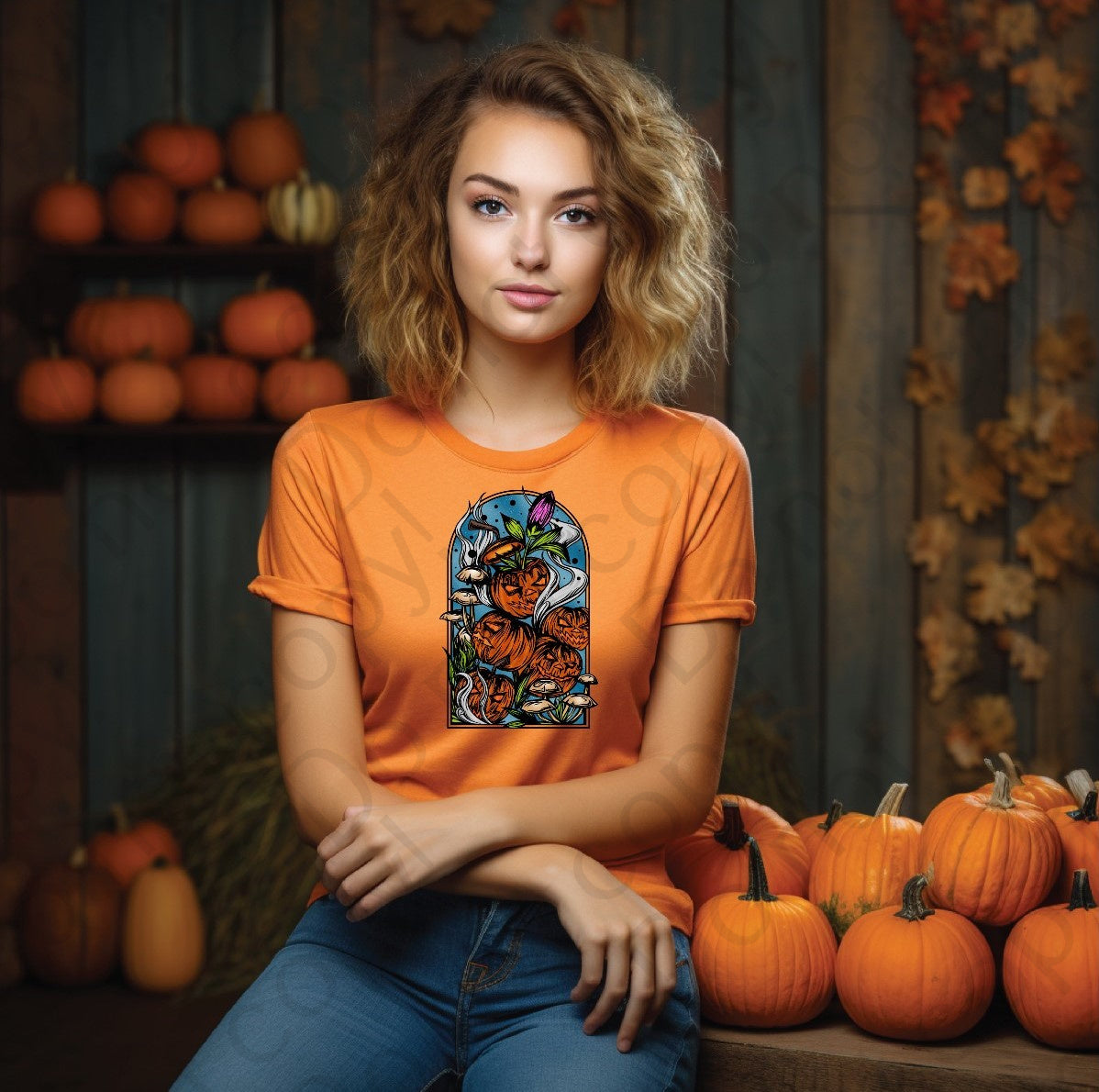 10-217 PumpkinArt Completed Tee