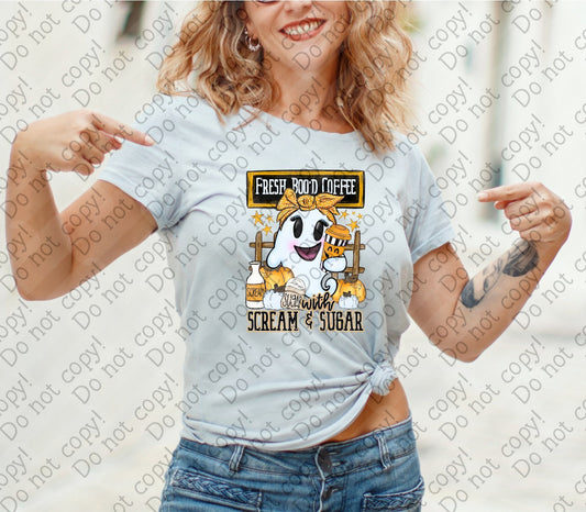 10-258 Fresh Boo_d Coffee with Scream and sugar tee
