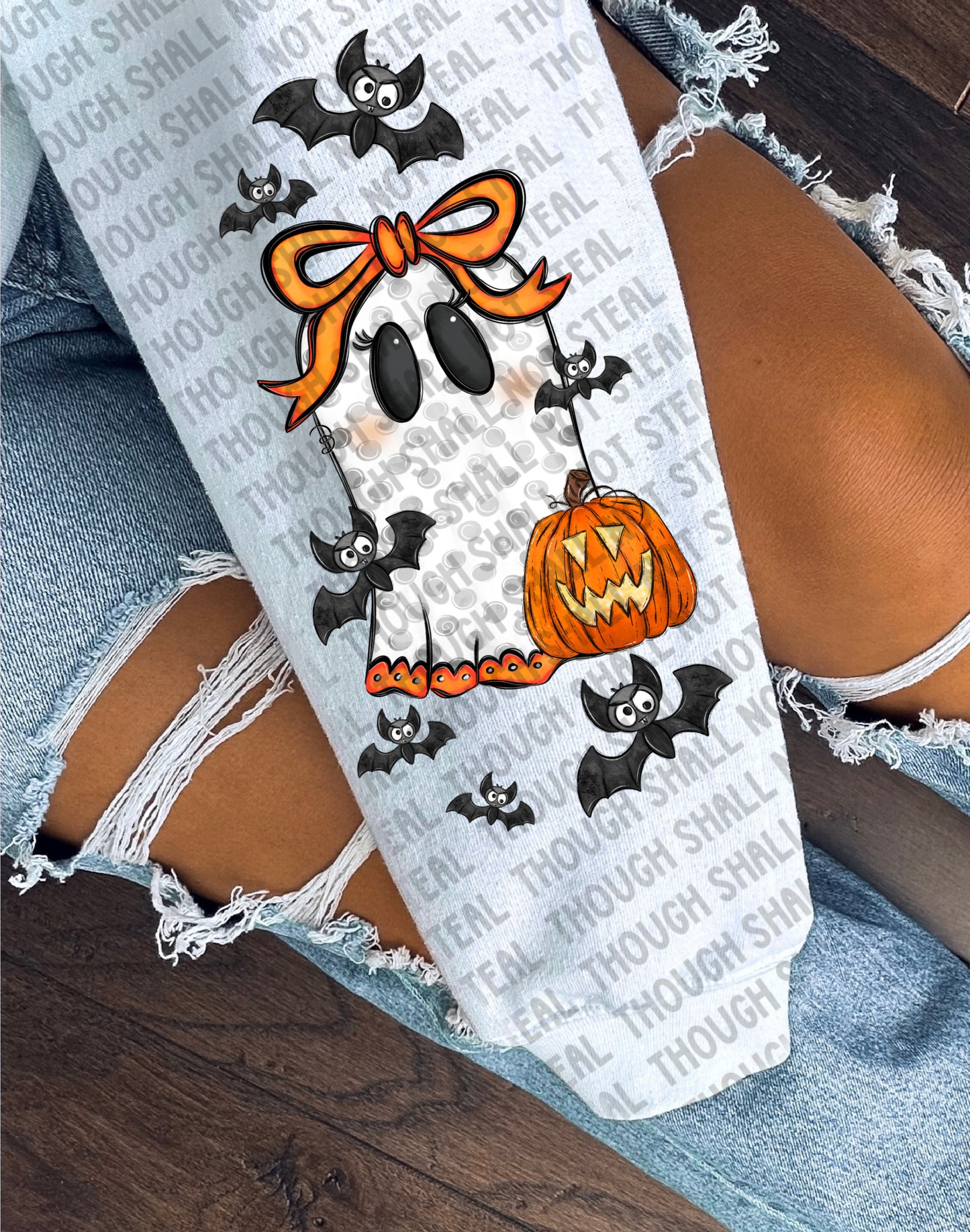 10-266 Girl - Blank Ghost Halloween Custom tee