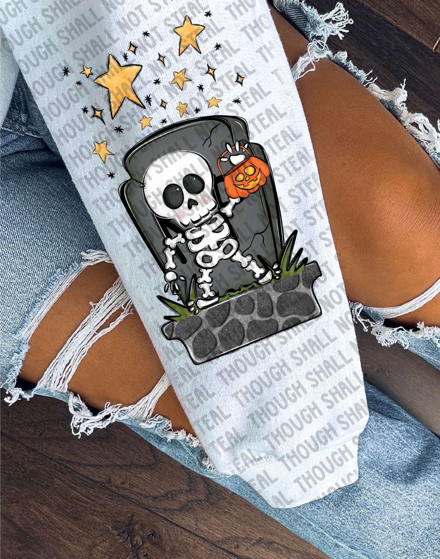 10-271 Boy - Blank Skelly Halloween Custom tee