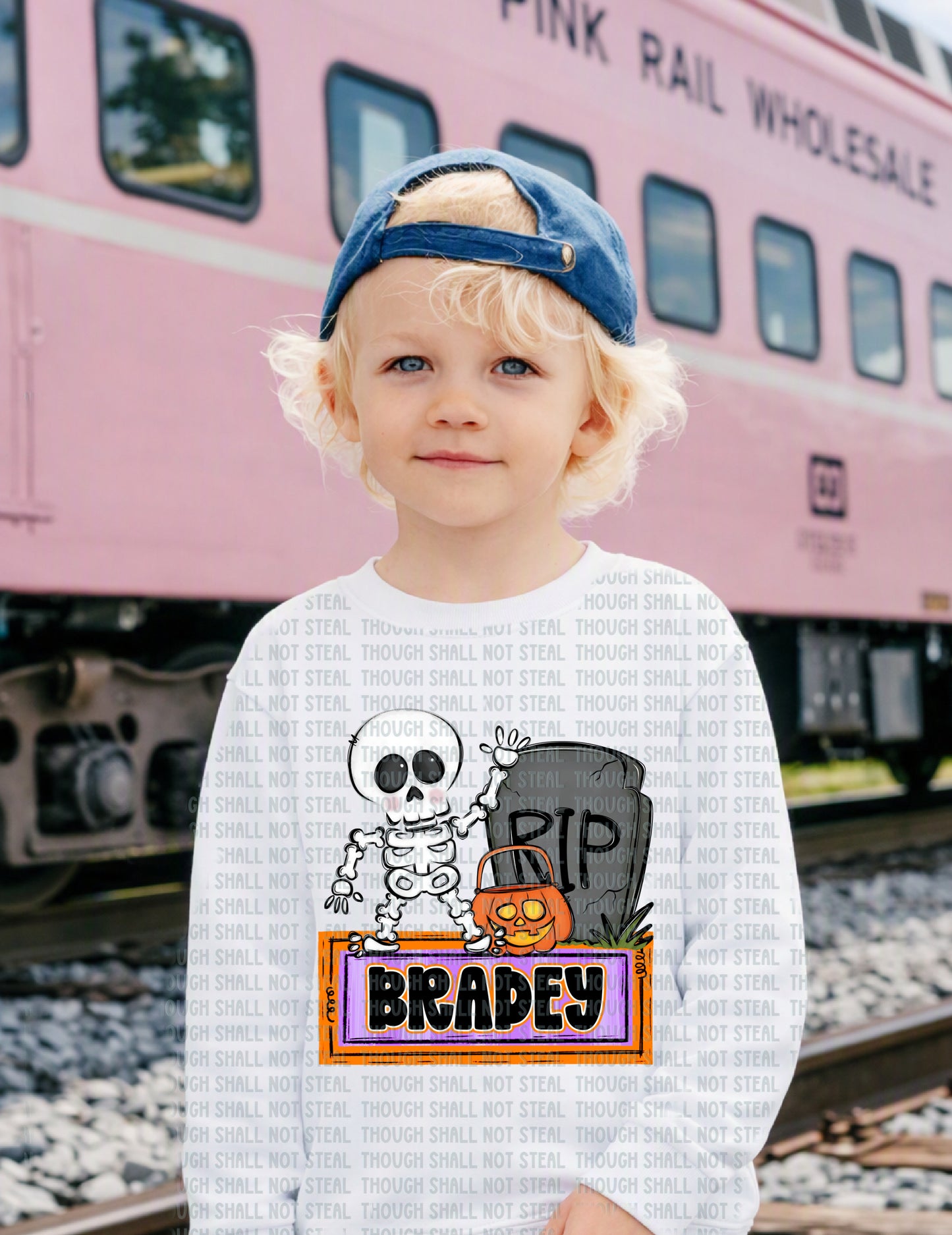 10-271 Boy - Blank Skelly Halloween Custom tee