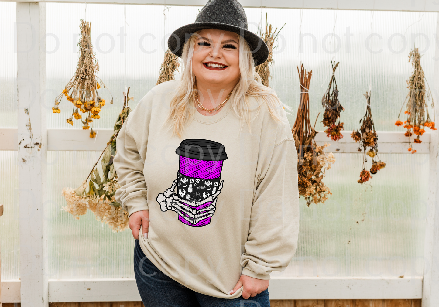 10-89 Purple Skeleton Coffee With Ghost Completed Tee