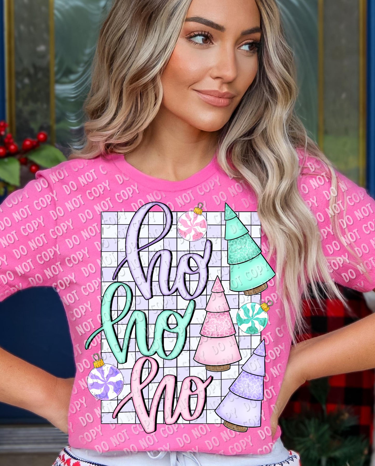 12-253 Ho Ho Ho - Pastel Tee