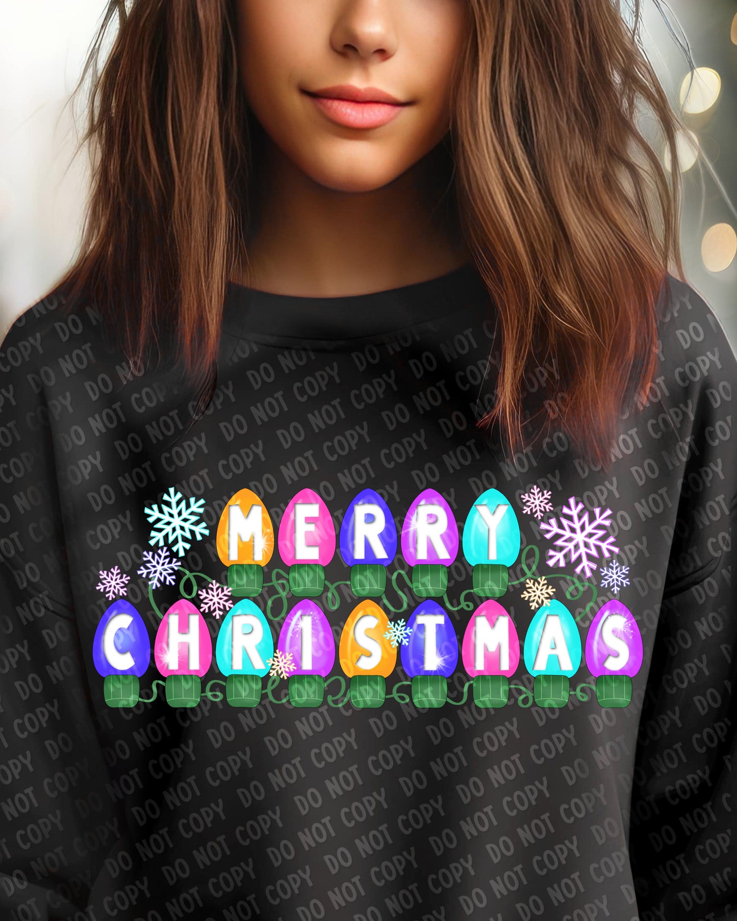 12-272 Merry Christmas Light Bulbs Tee
