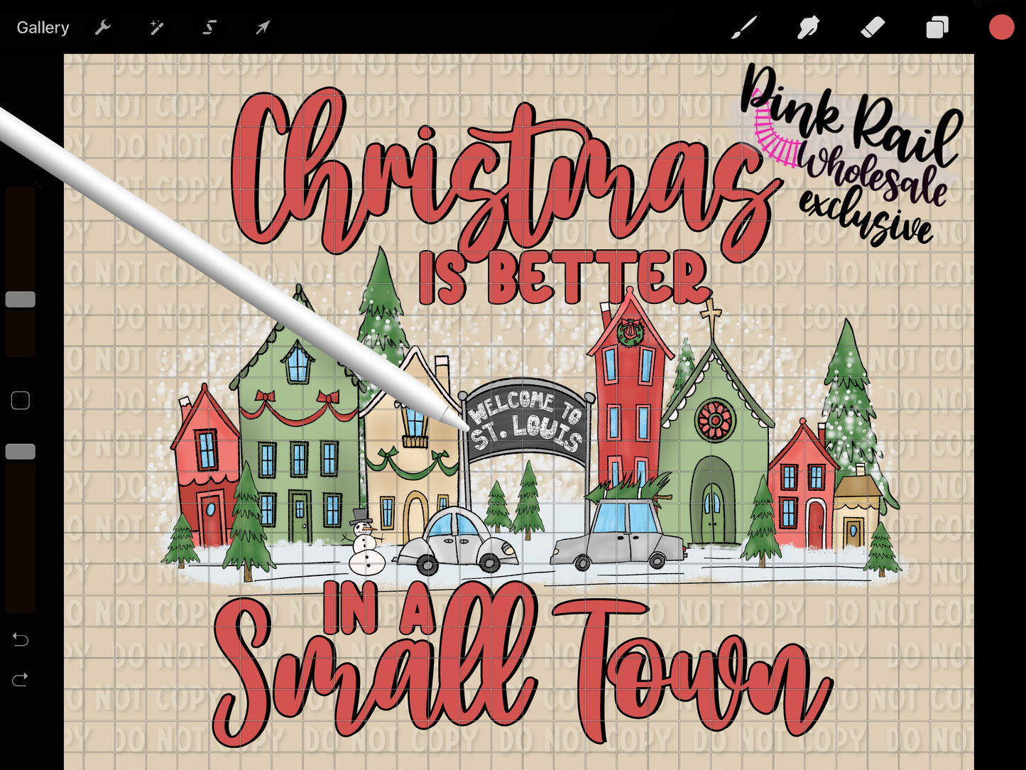 12-275 Customizable- Christmas is better in a small town Completed Tee