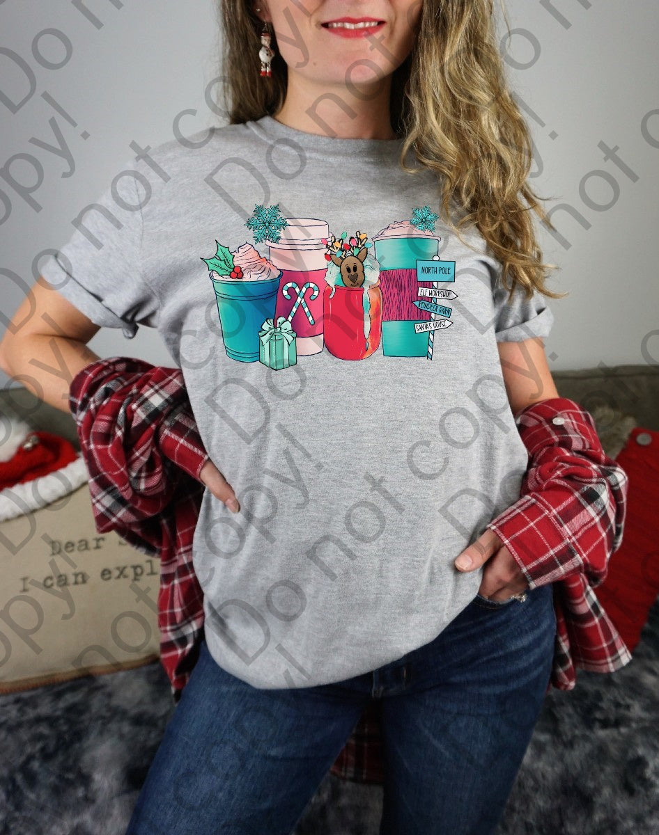 12-310 Pink and Blue Christmas Coffee Cups