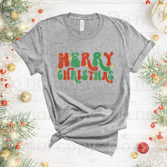 12-31 Merry Christmas Red And Green With Stars Completed Tee