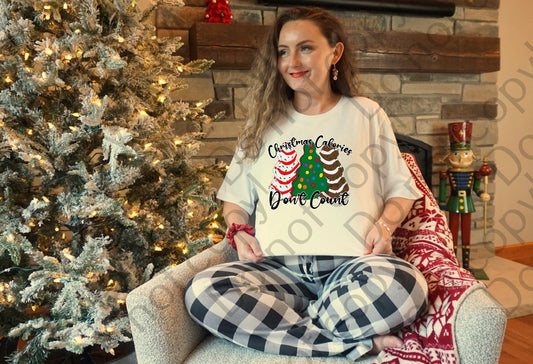 12-326 Christmas calories Don't Count 2 tee