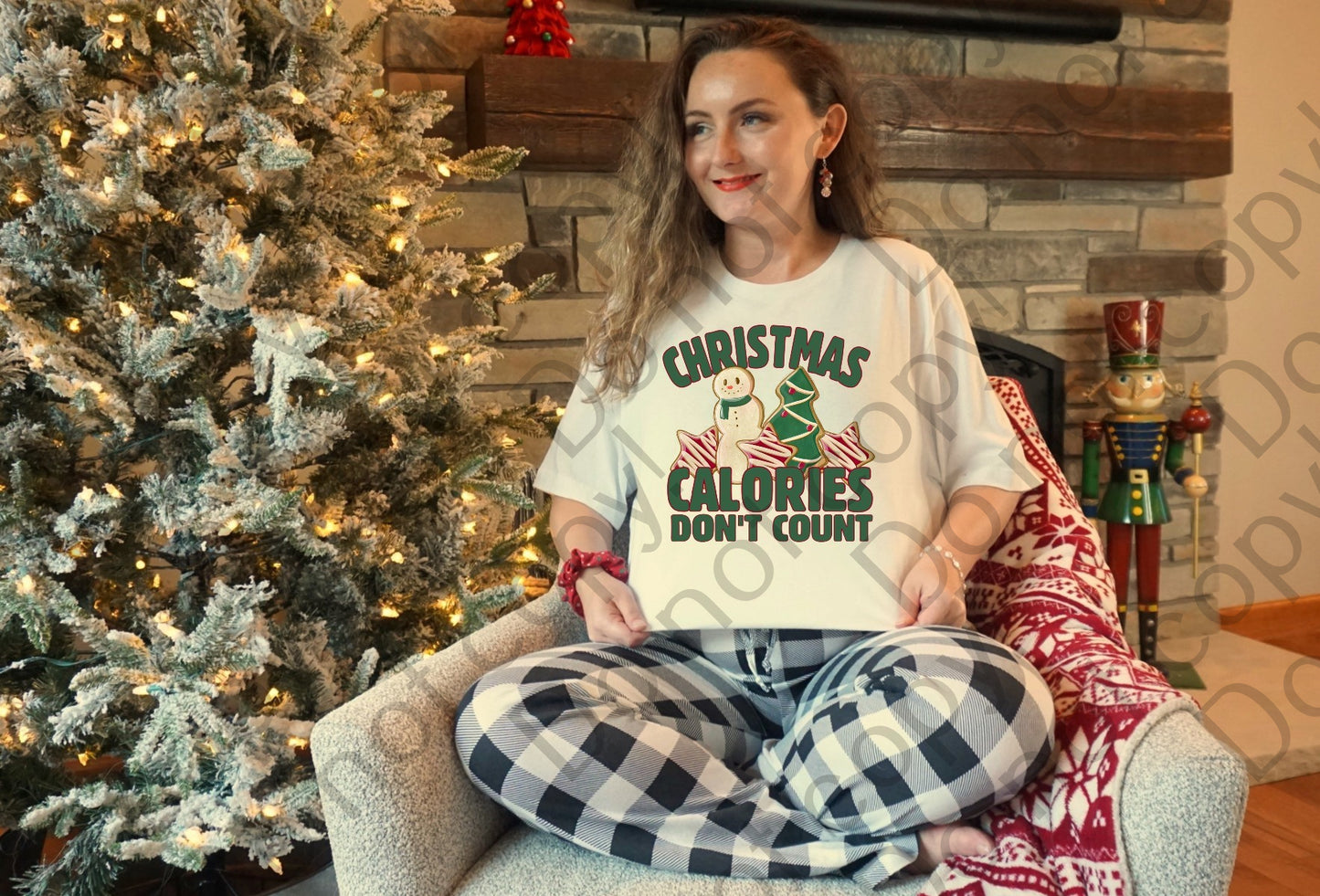 12-327 Christmas Calories Don't Count tee