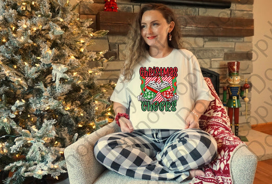 12-328 Christmas Cheers Skeleton Hands Coffee tee