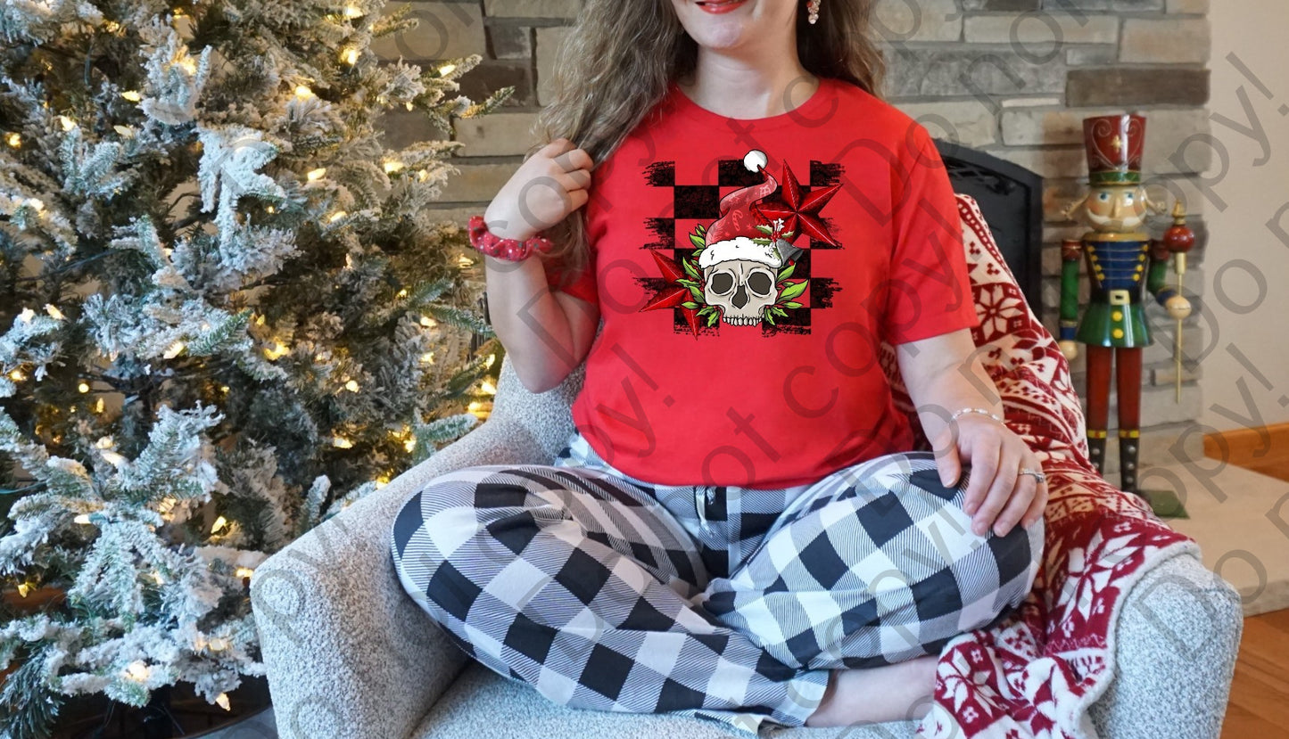12-333 Christmas Skull tee