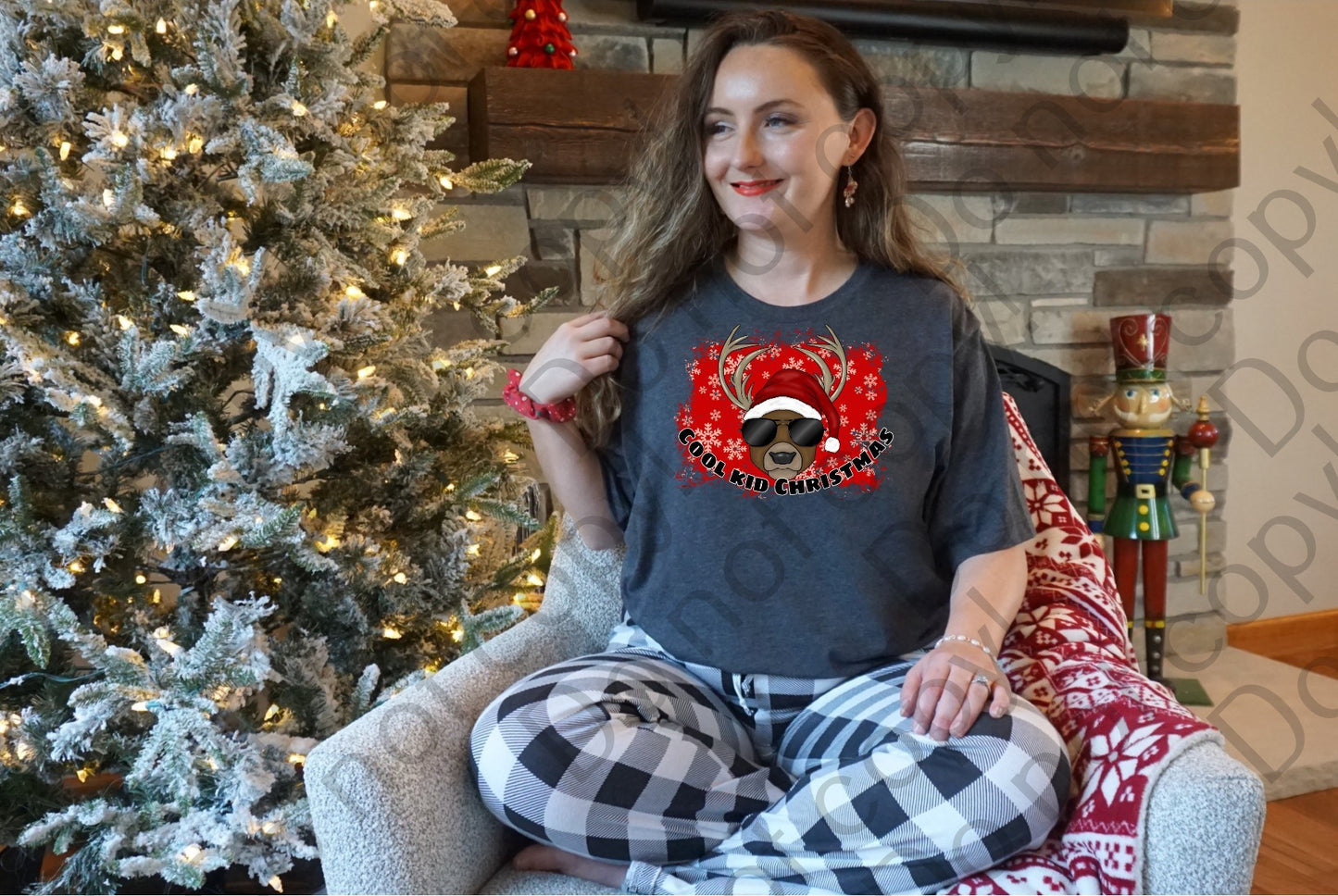 12-336 Cool Kid Reindeer Buck with Sun glasses tee