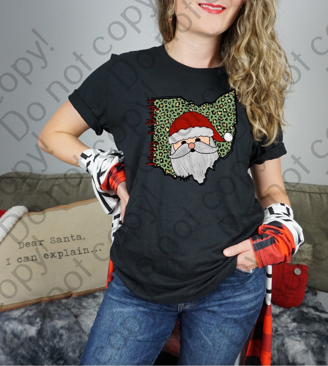 12-360 Merry and Bright Ohio with Santa tee