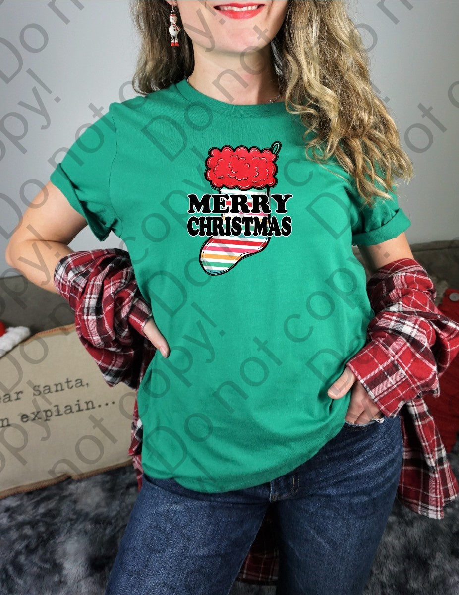 12-368 Merry Christmas Cheetah and Green tee