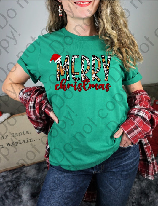 12-372 Merry Christmas Gingerbread Cheetah tee