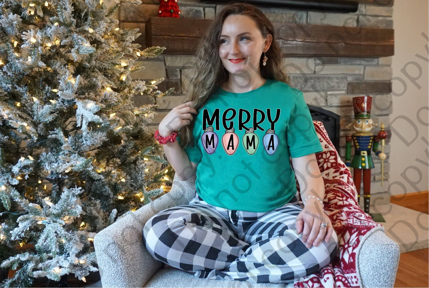 12-387 Merry Mama Pastel Lights tee