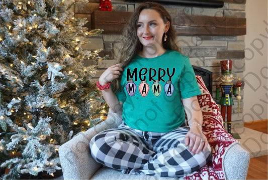 12-387 Merry Mama Pastel Lights tee