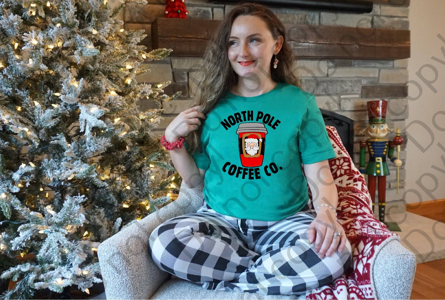 12-392 North Pole Coffee Santa Belt Buckle tee