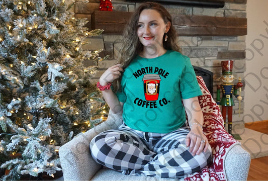 12-392 North Pole Coffee Santa Belt Buckle tee