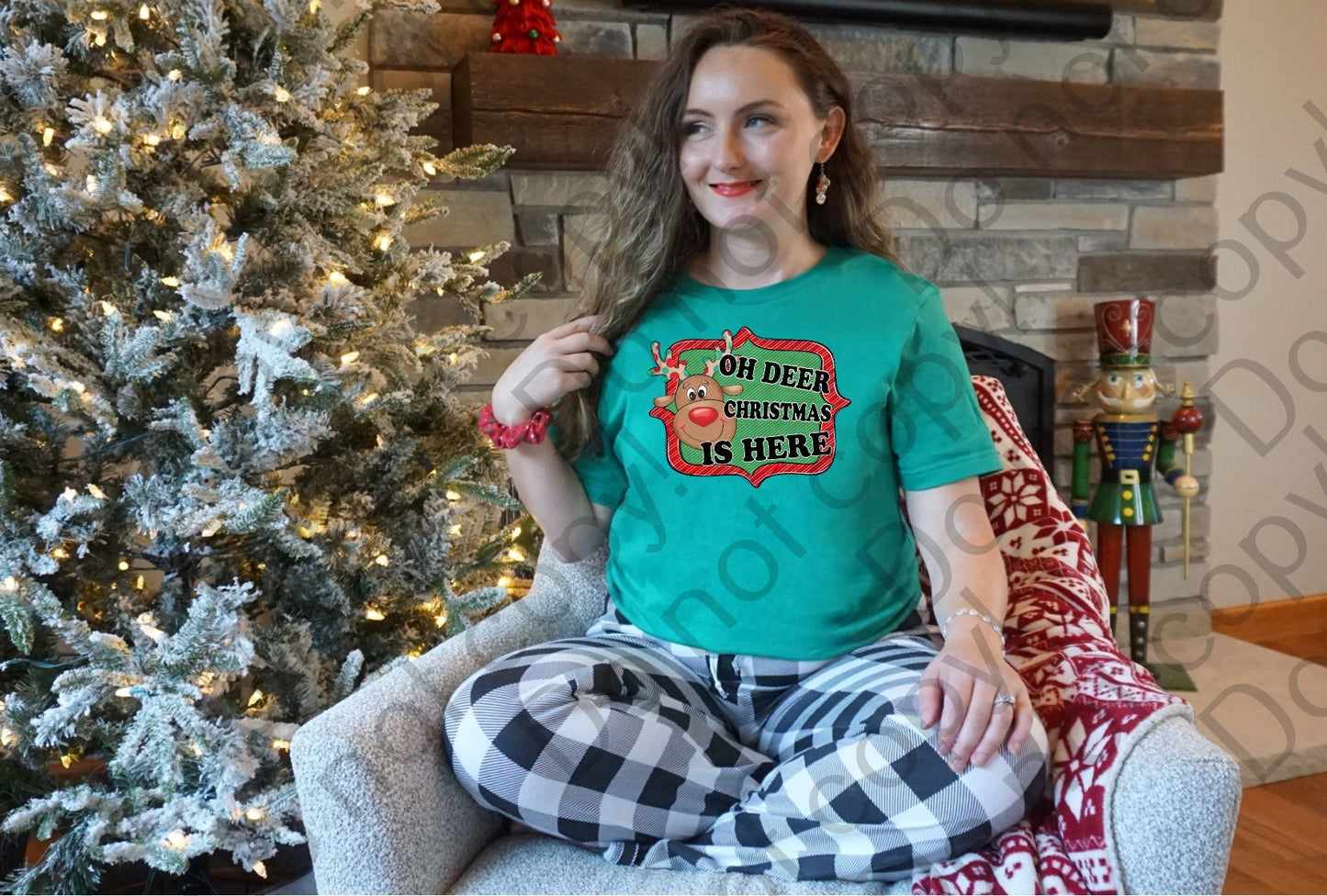 12-394 Oh Deer Christmas is Here Boy tee