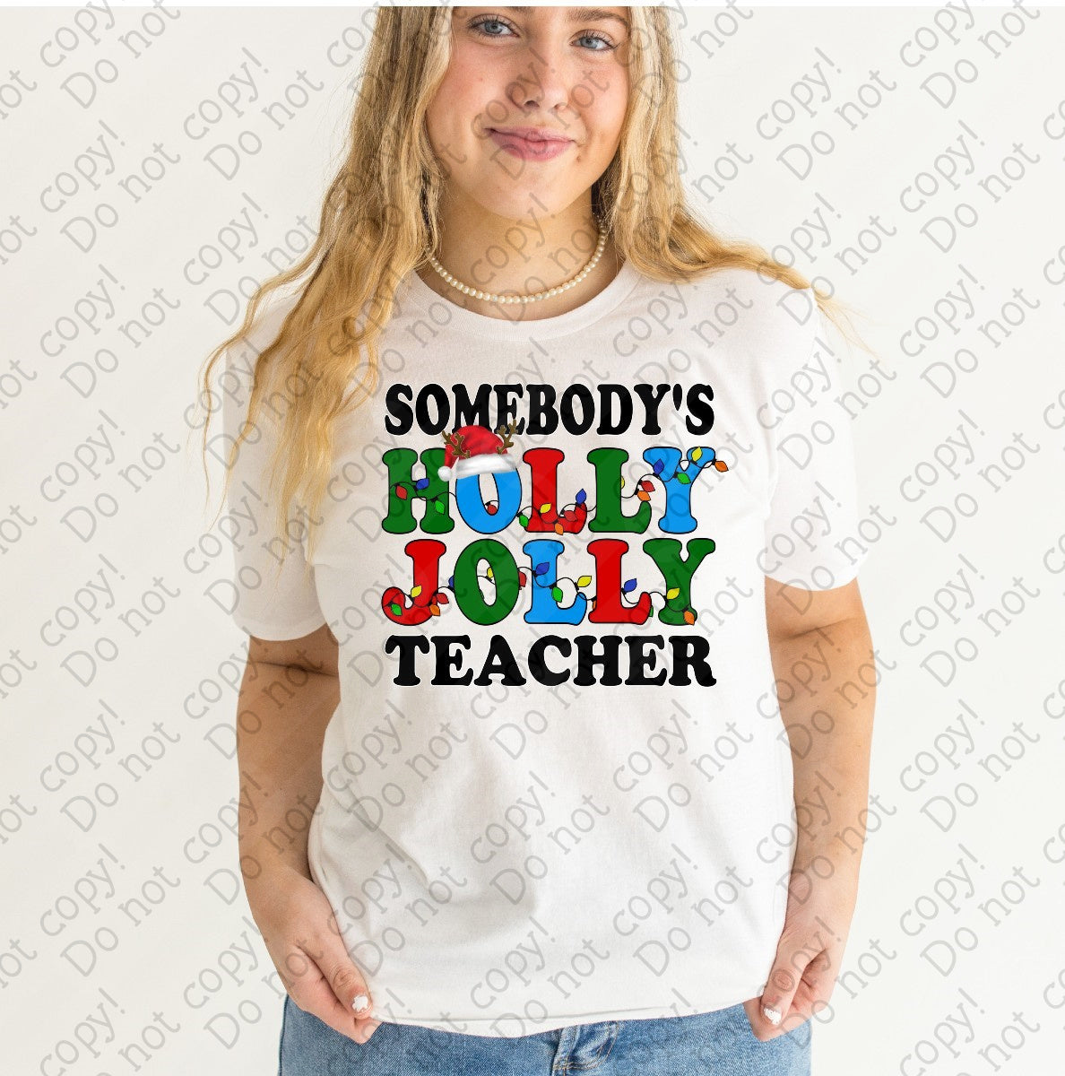 12-414 Somebody's Holly Jolly Teacher tee