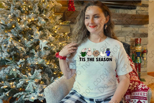 12-416 Tis the Season with Christmas Characters tee