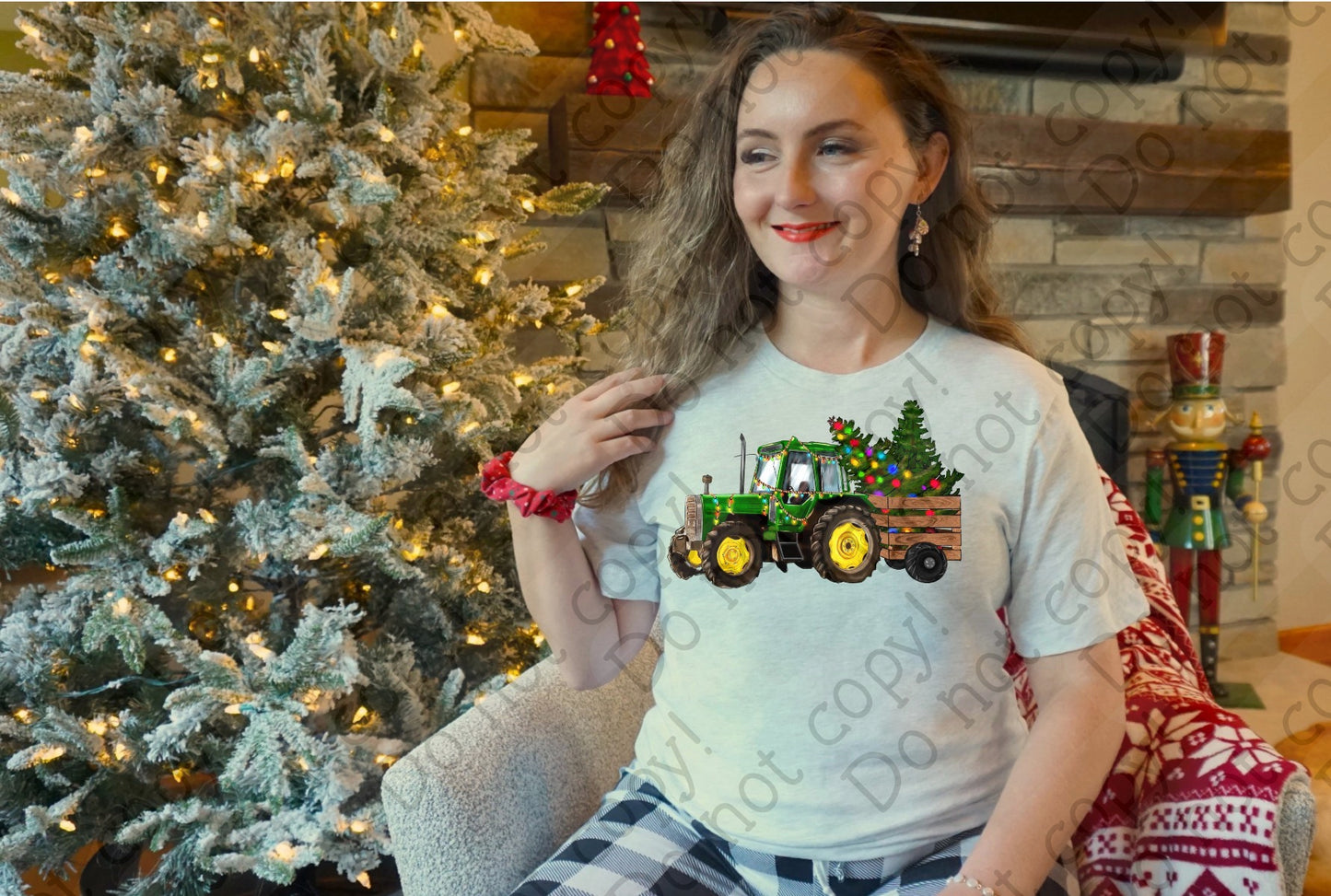 12-418 Christmas Tractor tee