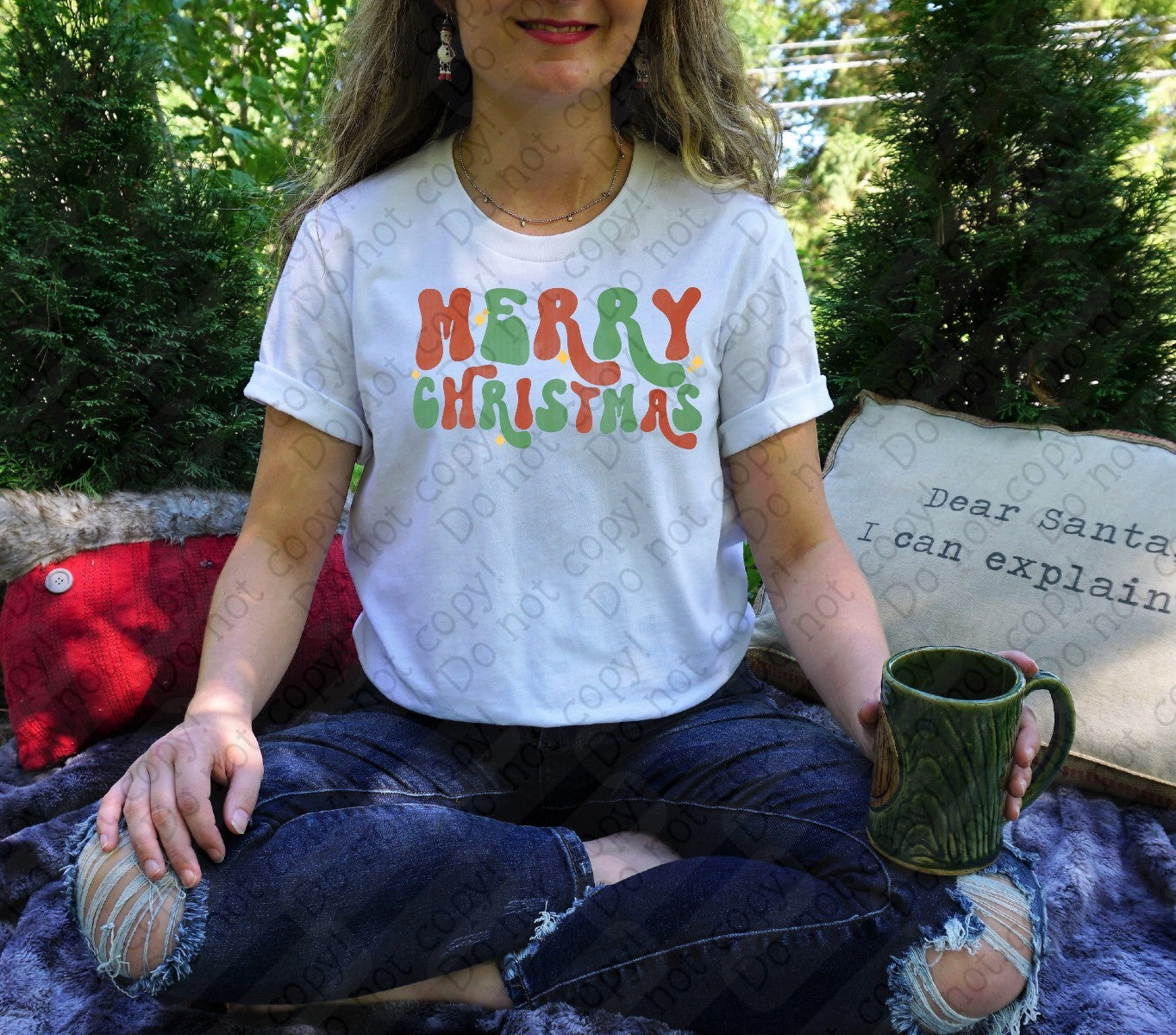 12-426 Retro Merry Christmas tee