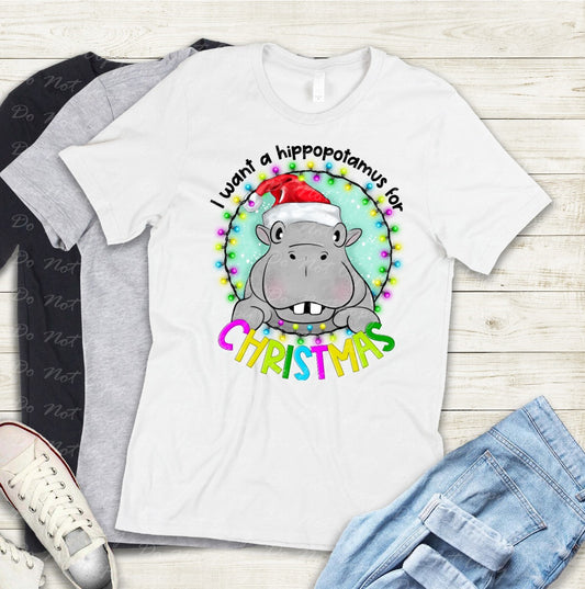 12-42 Hippo Christmas Tee