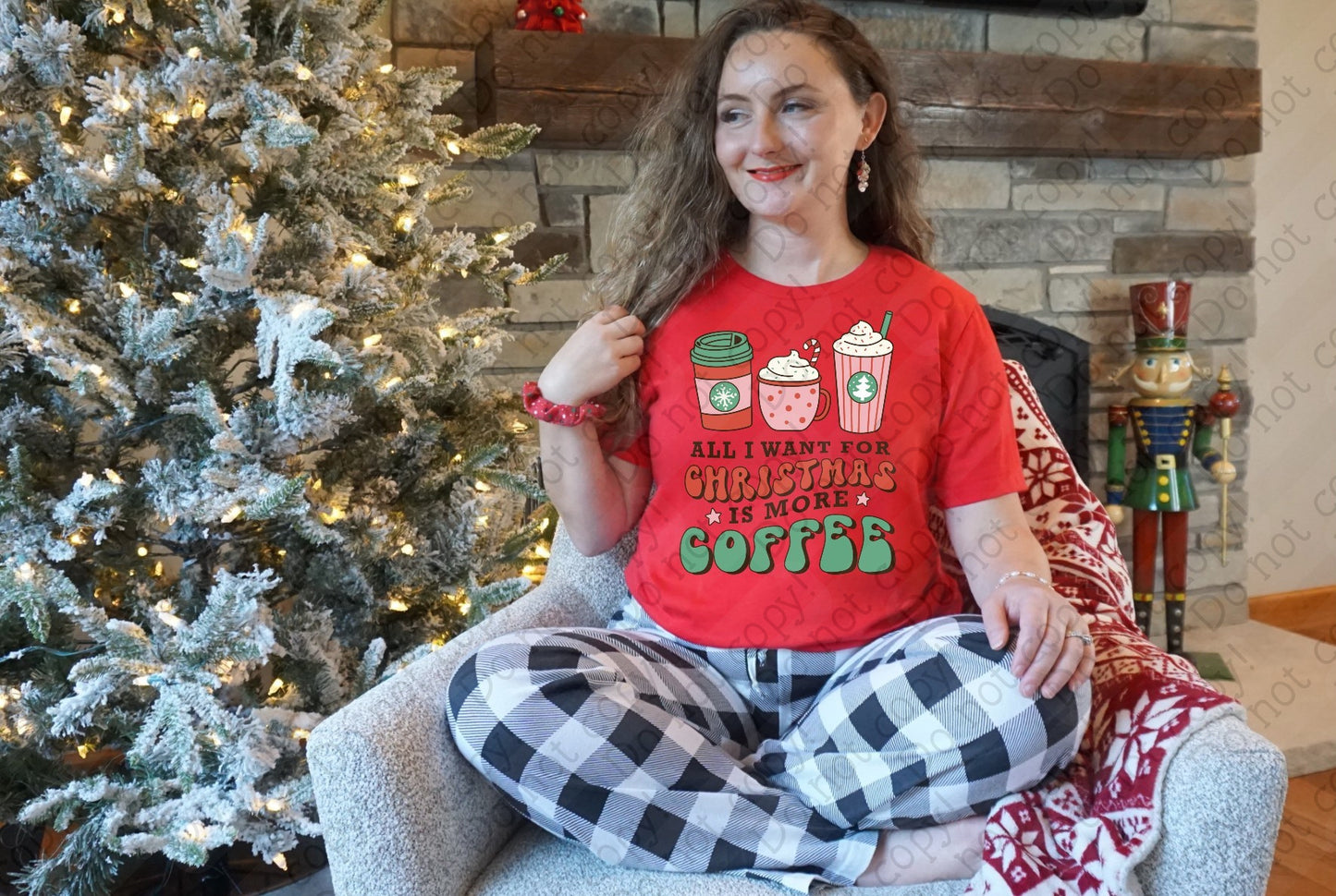 12-440 All I Want For Christmas is More Coffee tee