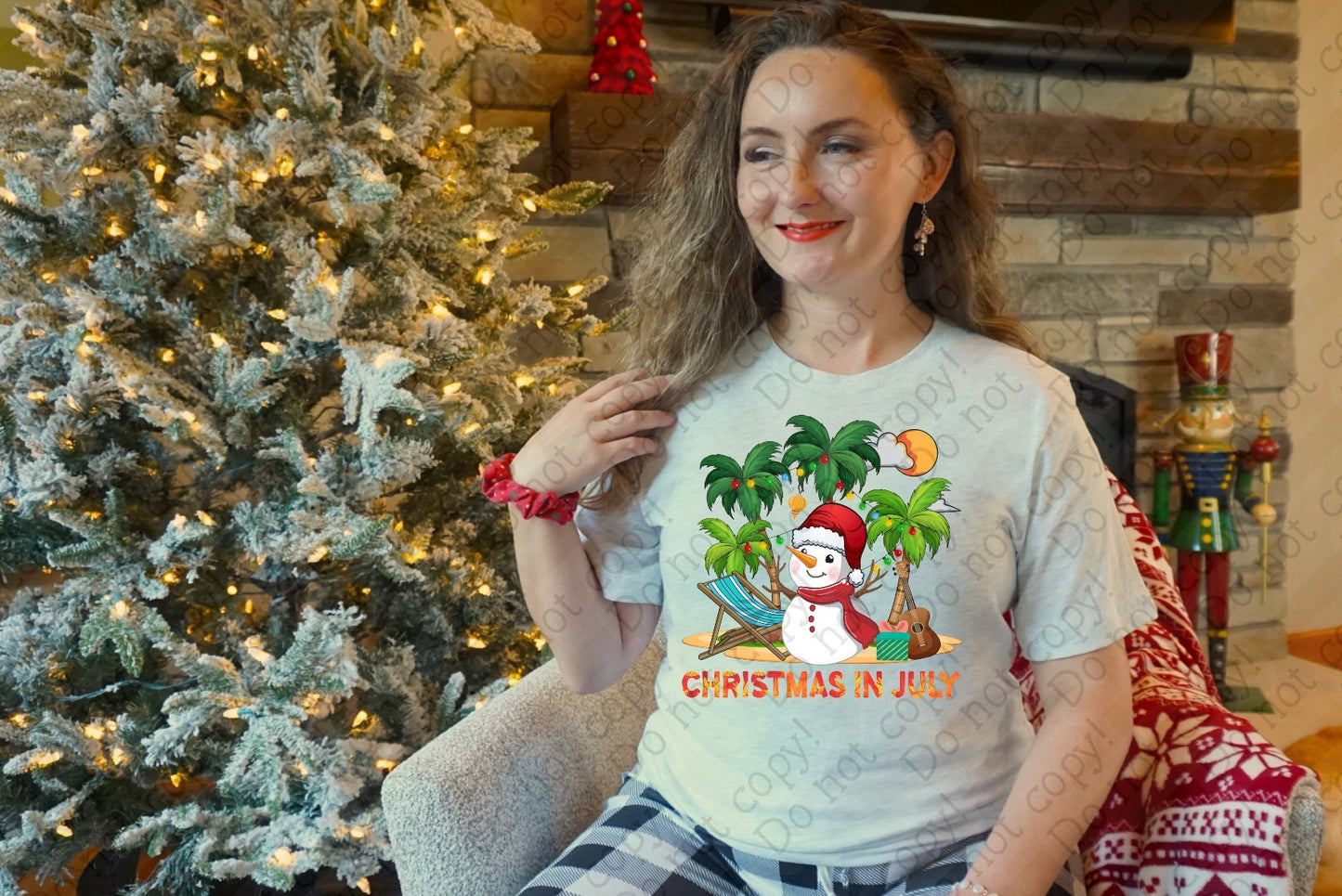 12-449 Christmas in July Snowman tee