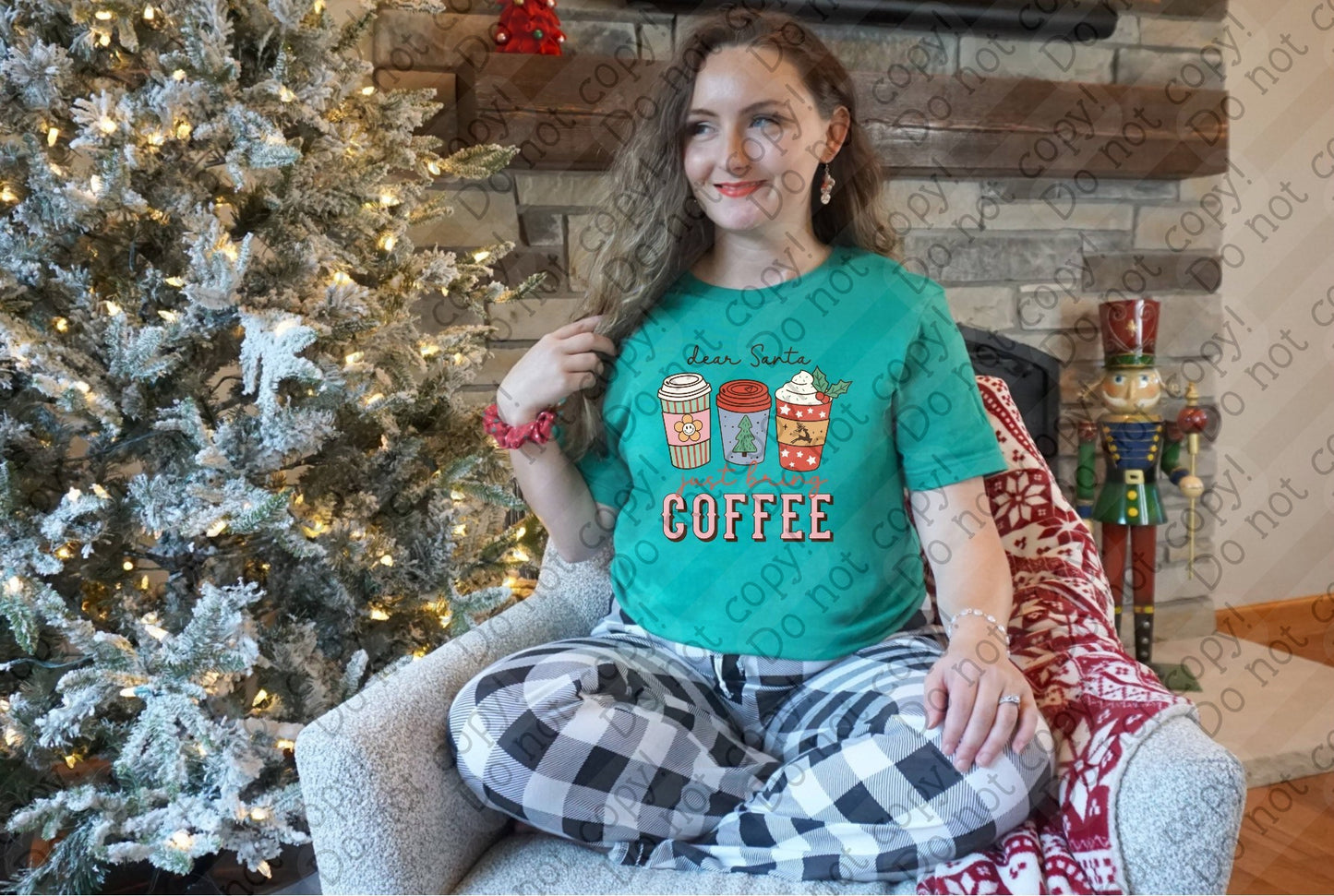 12-452 Dear Santa Just Bring Coffee tee
