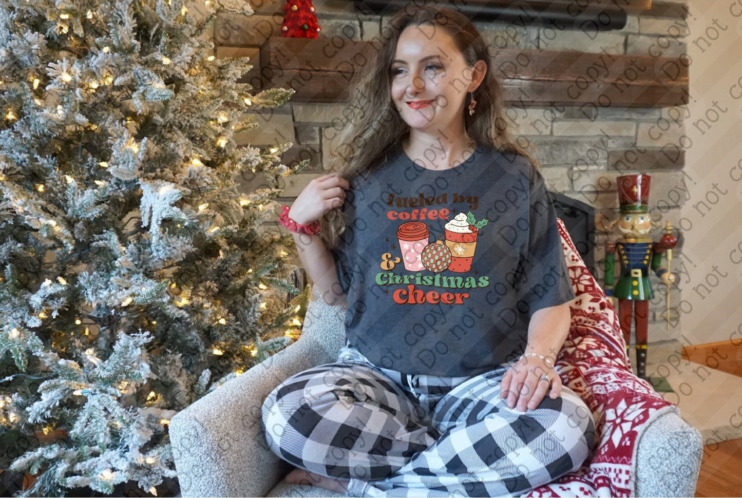 12-475 Fueled by Coffee & Christmas Cheer tee
