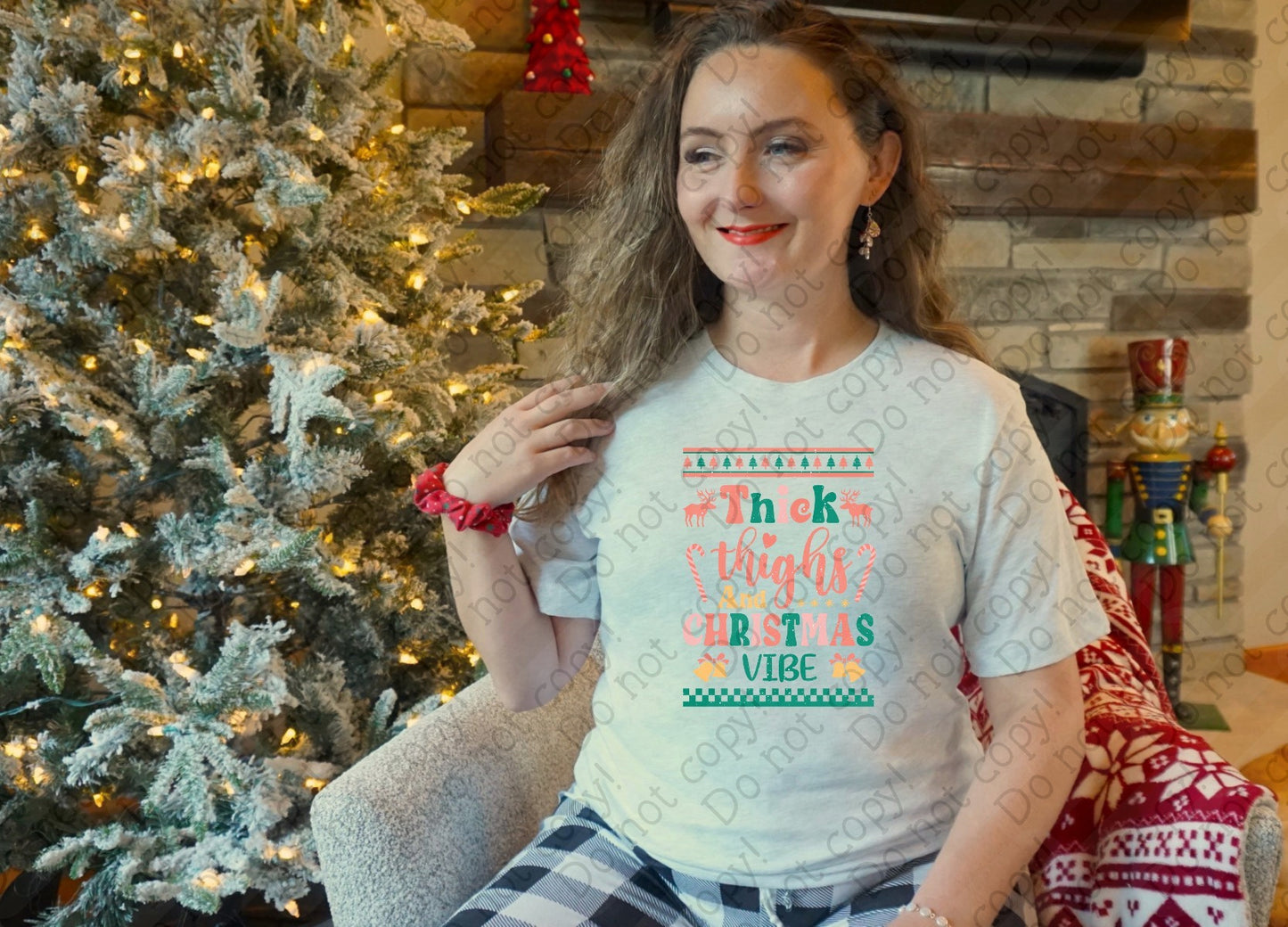 12-533 Thick Thighs and Christmas Vibes tee