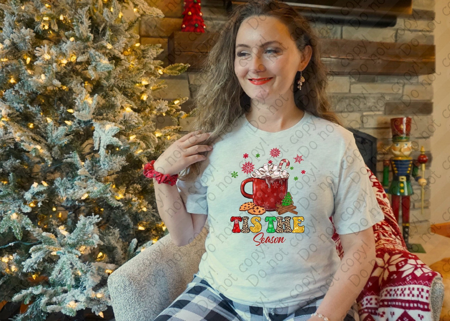 12-534 Tis the Season Hot Cocoa and Cookies tee