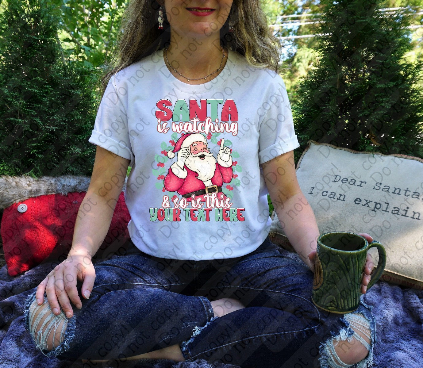12-546 Santa is Watching - Choose your Profession (Customize) Tee