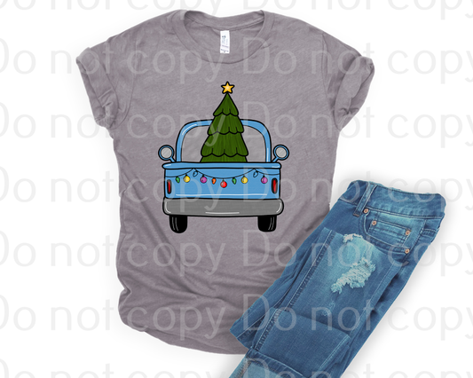 12-56 Blue Christmas Truck Completed Tee